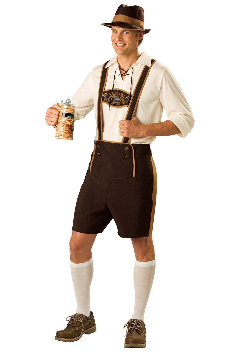 Mens Bavarian Guy German Lederhosen Beer Oktoberfest Costume Plus Size M L Xl Xxl(China) - German Lederhosen, Transparent background PNG HD thumbnail