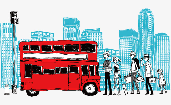 Bus Png Elements, Bus, Cartoon, City Png And Vector - Get On Bus, Transparent background PNG HD thumbnail