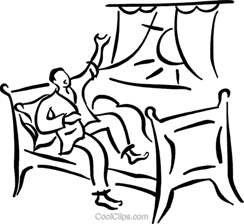 Man Getting Out Of Bed Royalty Free Vector Clip Art Illustration - Get Out Of Bed, Transparent background PNG HD thumbnail