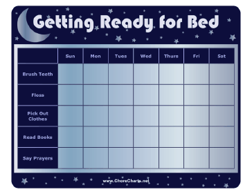This Printable Chart Will Help Children Get Ready For Bed, As It Lists Tooth Brushing - Getting Ready For Bed, Transparent background PNG HD thumbnail