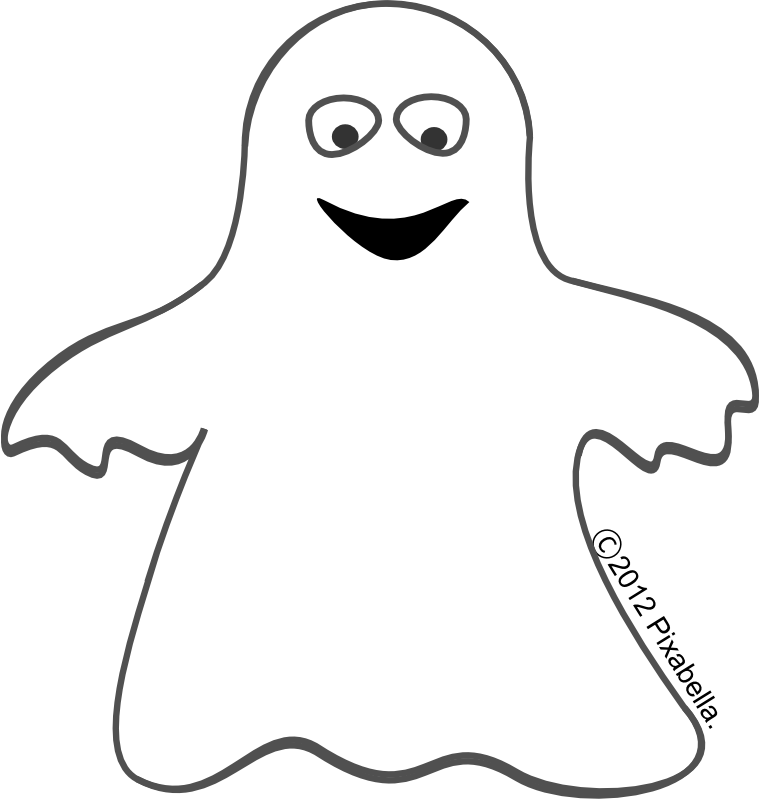 Cute Ghost Clipart Clipart Kid - Ghost Black And White, Transparent background PNG HD thumbnail