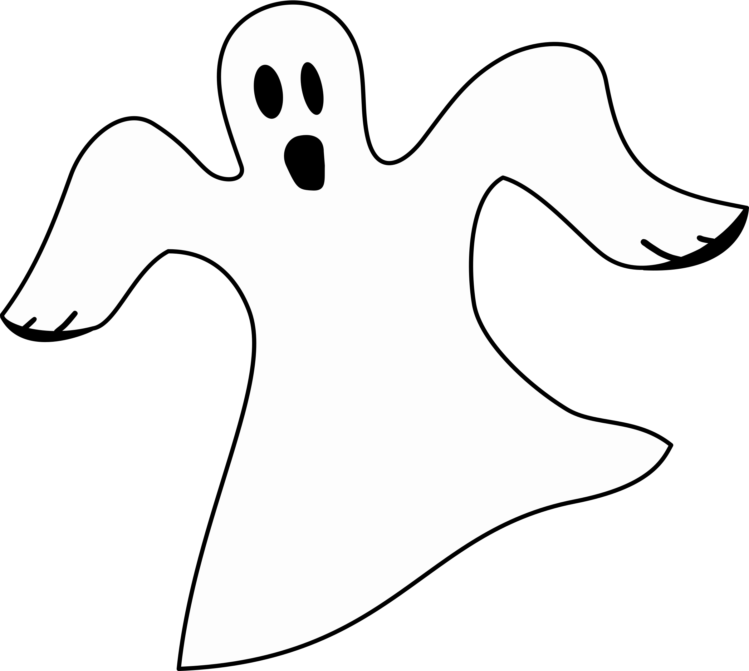 White Ghost Clipart - Ghost Black And White, Transparent background PNG HD thumbnail