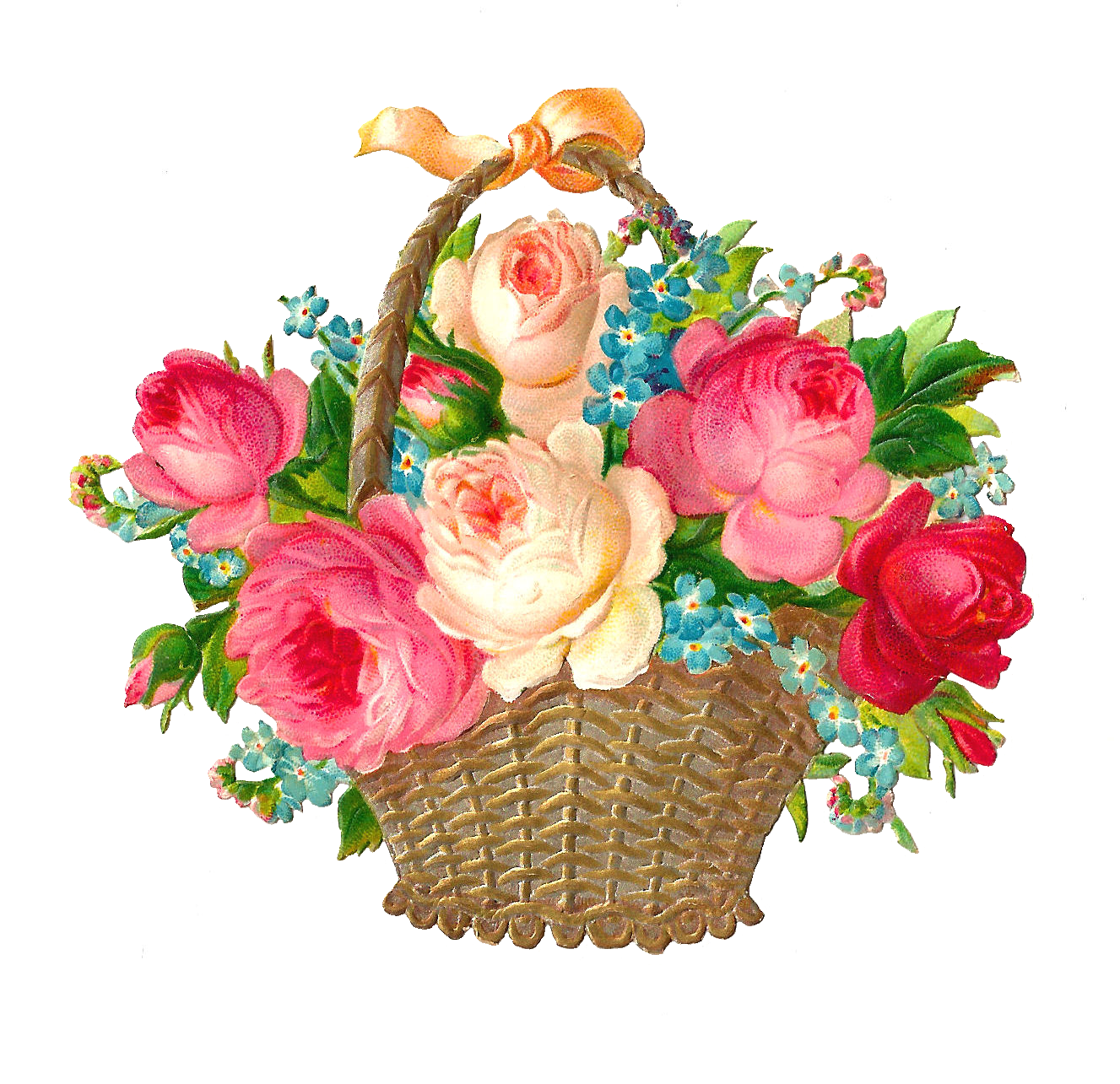 Gift Clipart Flower Basket #8 - Gift Basket, Transparent background PNG HD thumbnail