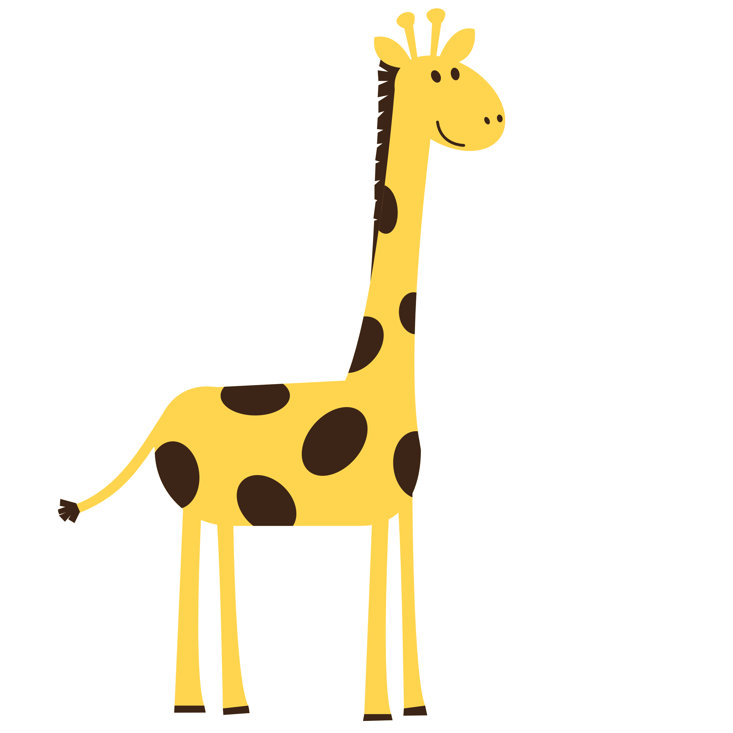 Giraffe, Isolated, Illustrati