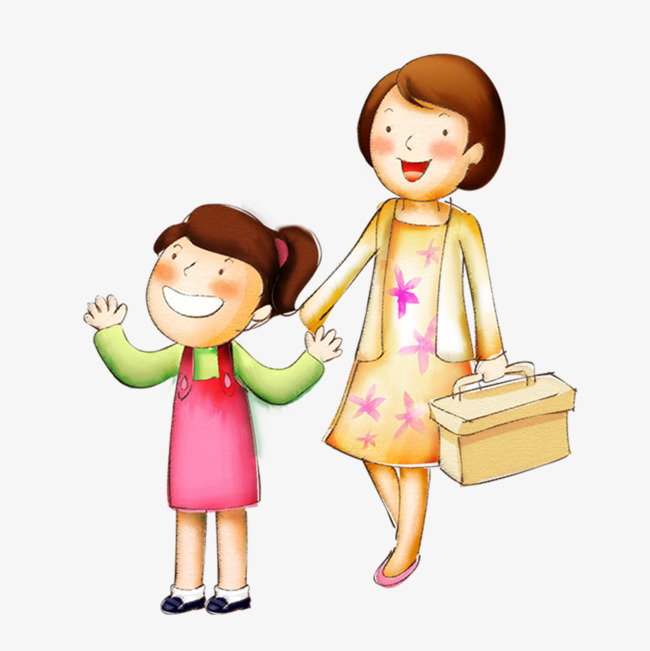 Mom And Daughter, Red, Mother, Mom Png Image And Clipart - Girl And Mom, Transparent background PNG HD thumbnail