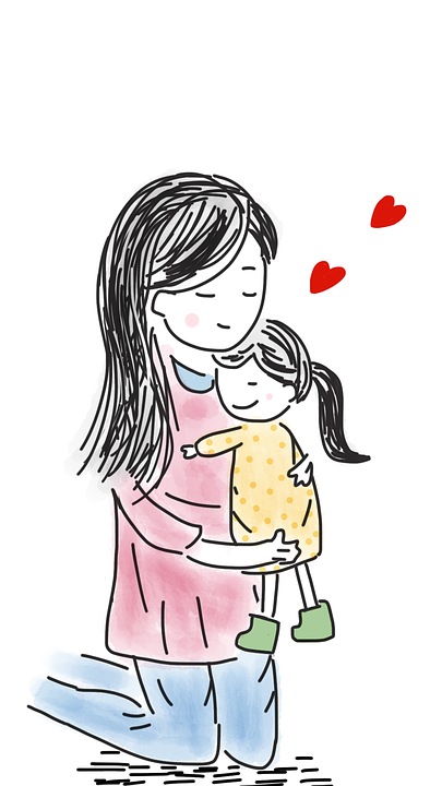 Mother And Baby Baby Girl Mom Love Hug Sweet - Girl And Mom, Transparent background PNG HD thumbnail
