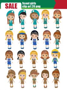 Scout Girl, Daisy Scout Clip Art Set 20 Png - Girl Scout Brownie Elf, Transparent background PNG HD thumbnail