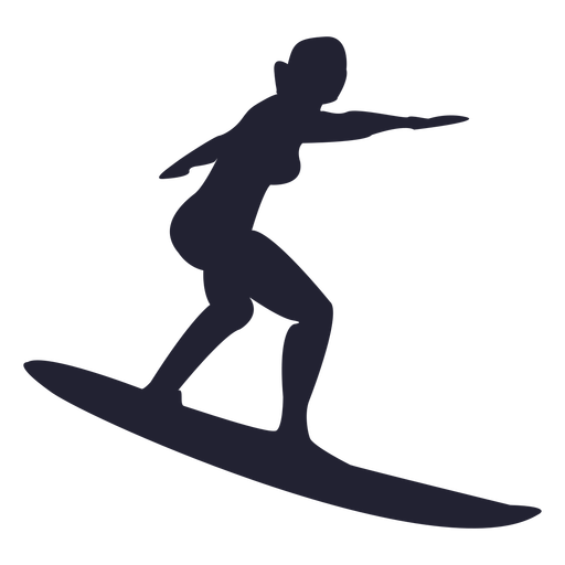 Girl Surfing Silhouette - Surfing, Transparent background PNG HD thumbnail