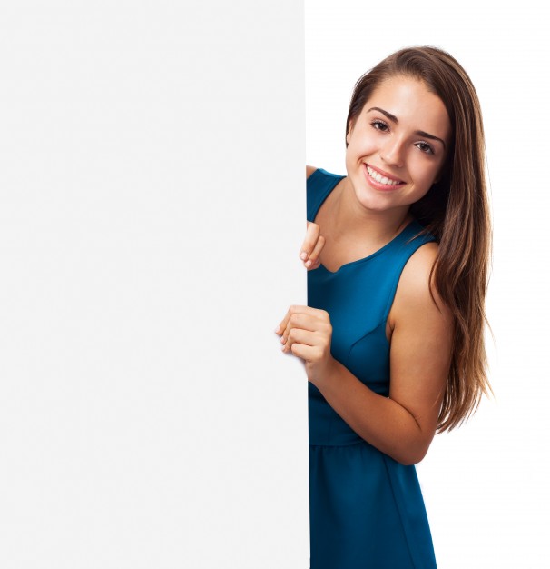 Stylish Girl With A Signboard - Girl Thinking, Transparent background PNG HD thumbnail