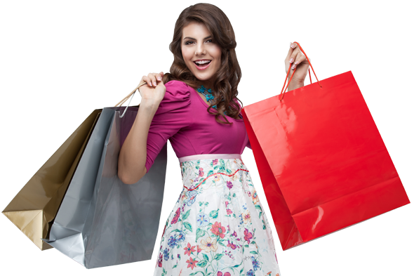 Ask Immediately For Your Preempt. Customized Shopping Bags - Girl With Shopping Bags, Transparent background PNG HD thumbnail