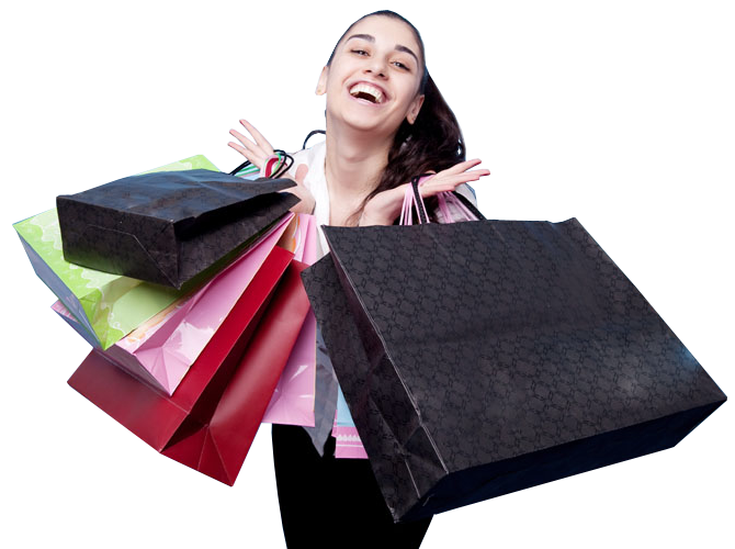 Happy Girl With Shopping Bag - Girl With Shopping Bags, Transparent background PNG HD thumbnail