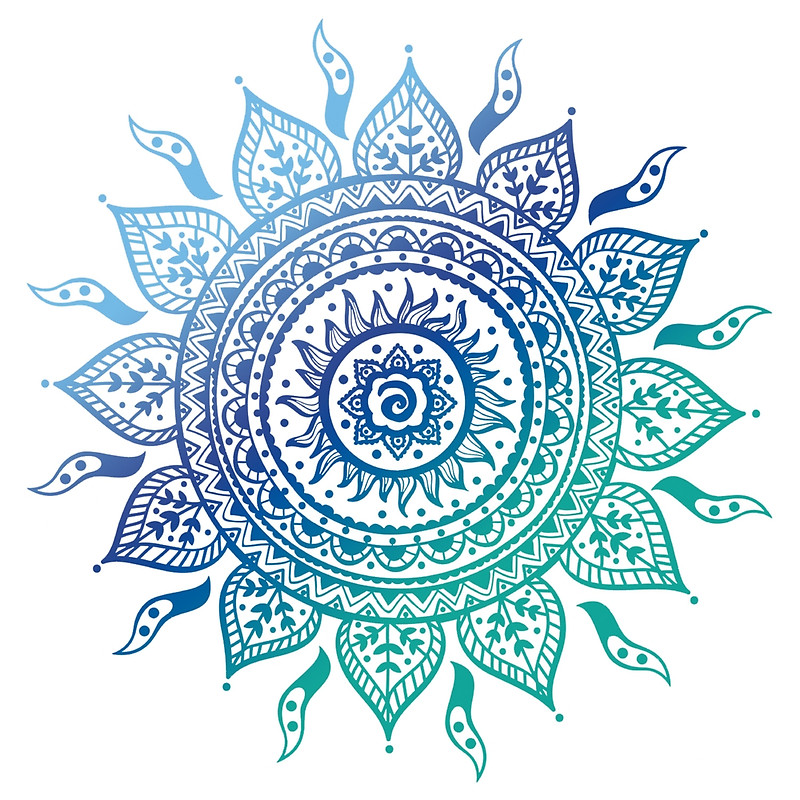 Blue Gradient Mandala By Adjsr - Girly Mandala, Transparent background PNG HD thumbnail
