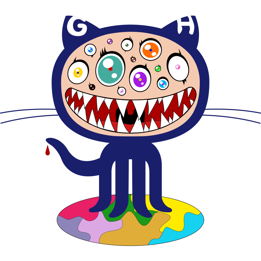 The Murakamicat - Github Octocat, Transparent background PNG HD thumbnail