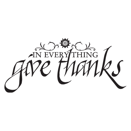 Give Thanks Png Black And White - Calligraphy Give Thanks Religious Wall Decal, Transparent background PNG HD thumbnail