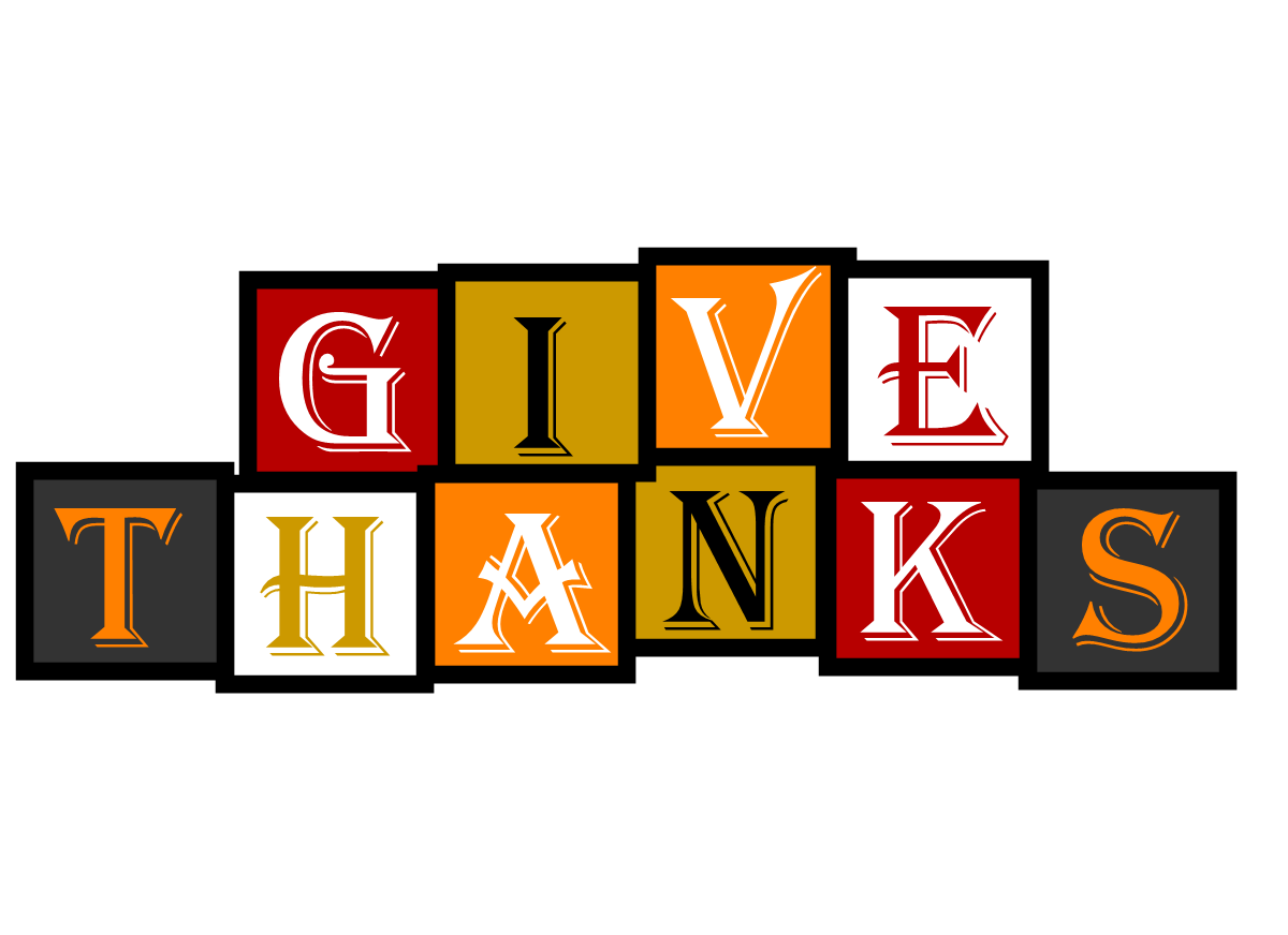 Each Letter Is In Its Own Little Block Outlined In Black And Each Block And Letter Come In Different Colors Of Red, Gray, White, Gold, Orange, Black, Hdpng.com  - Give Thanks Black And White, Transparent background PNG HD thumbnail
