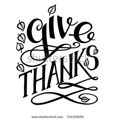 Hand Lettering Of Phrase Give Thanks, Ink Calligraphic Inscription. Decorated With Fall Leaves. - Give Thanks Black And White, Transparent background PNG HD thumbnail