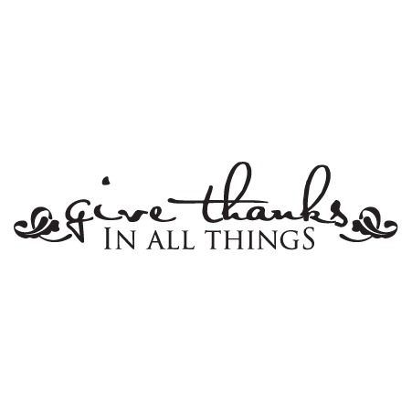 Handwritten Style Give Thanks Religious Wall Decal - Give Thanks Black And White, Transparent background PNG HD thumbnail