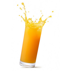 Glass Of Splashing Orange Juice Isolated On White - Glass Of Juice, Transparent background PNG HD thumbnail
