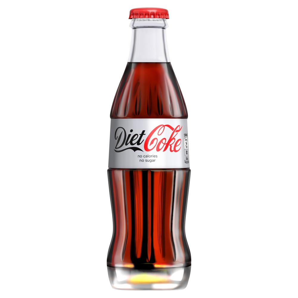 Coca Cola Diet Coke 24X 330Ml Icon Glass Bottles - Glass Soda Bottle, Transparent background PNG HD thumbnail