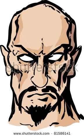 Evil Sinister Cruel Goateed Satanic Man With Goatee, Hand Drawn Vector Illustration - Goatee Evil, Transparent background PNG HD thumbnail