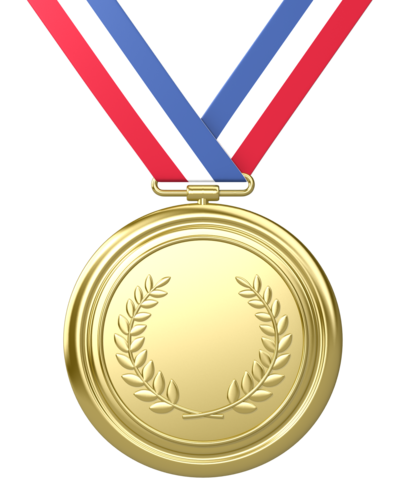 award, first place, gold, med