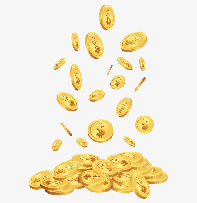 Spilled Gold Coins, Gold, Spilled Gold Coins, Gold Coin Stack Png Image - Gold Coins, Transparent background PNG HD thumbnail