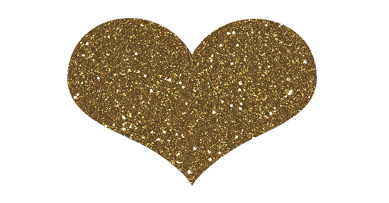 Small Hearts in Gold Glitter 