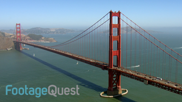 Iconic Hd Aerial Shot Of San Franciscou0027S Golden Gate Bridge. This Video Footage And Other - Golden Gate Bridge, Transparent background PNG HD thumbnail