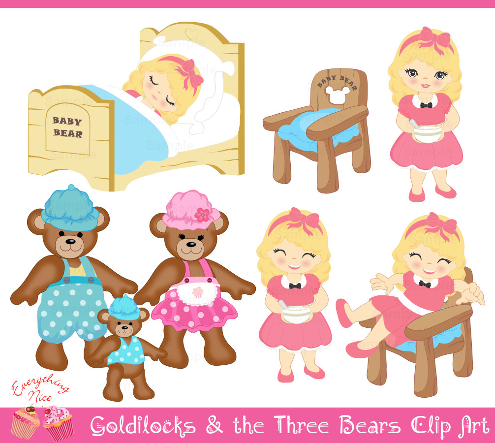 Goldilocks And The Three Bears Clip Art Set - Goldilocks And The Three Bears, Transparent background PNG HD thumbnail