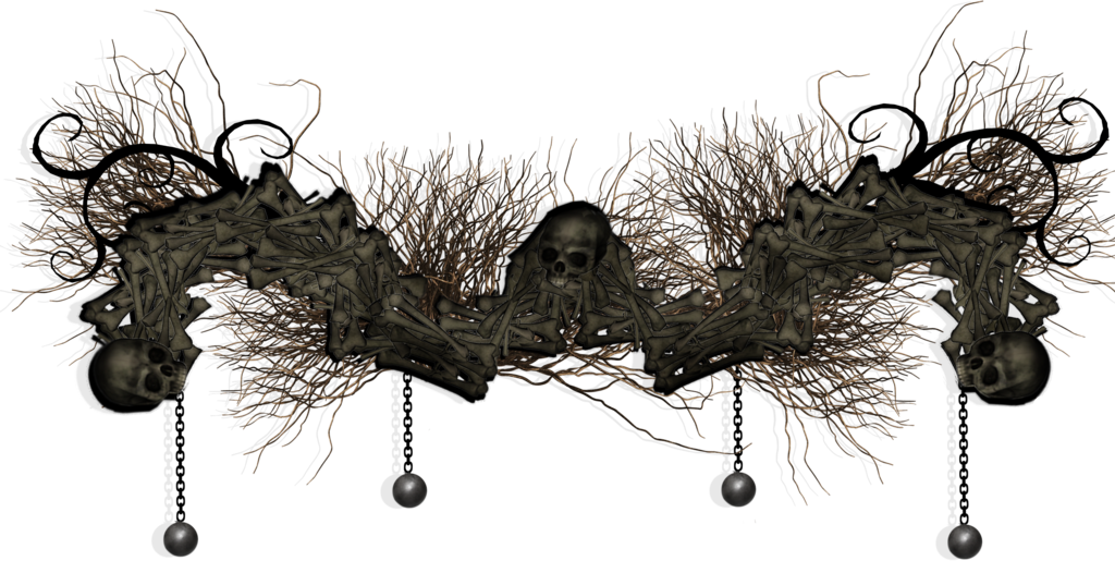A Gothic Yule Skull And Bones Garland By Blackdragynstock Hdpng.com  - Gothic, Transparent background PNG HD thumbnail