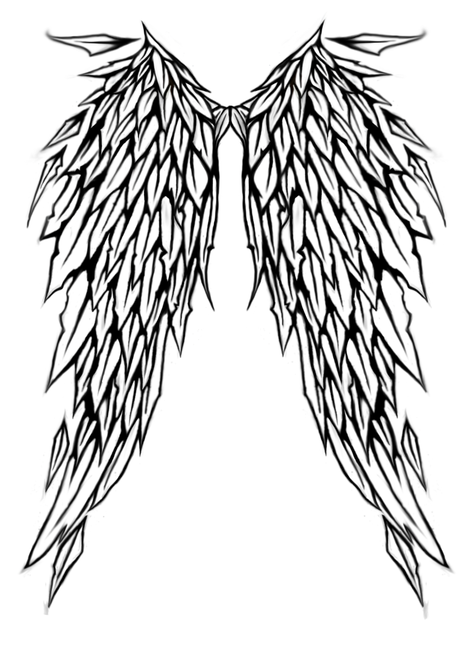 Simple Wing Tattoo Stencil | Angel Wings Tattoo Design By Natzs101 Designs Interfaces Tattoo Design . - Gothic Tattoos, Transparent background PNG HD thumbnail