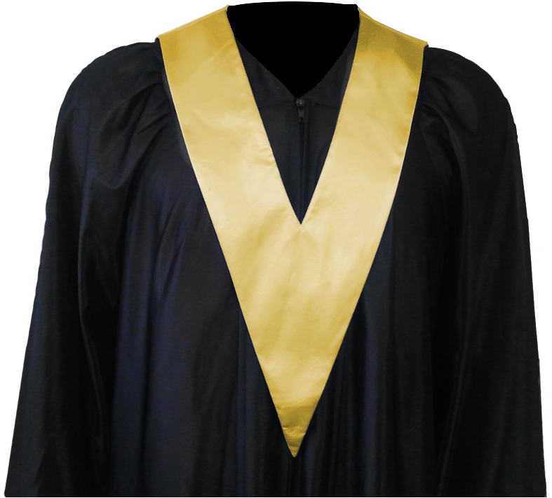 Graduation Gown And Student Tie In Colour Gold - Graduation Gown, Transparent background PNG HD thumbnail