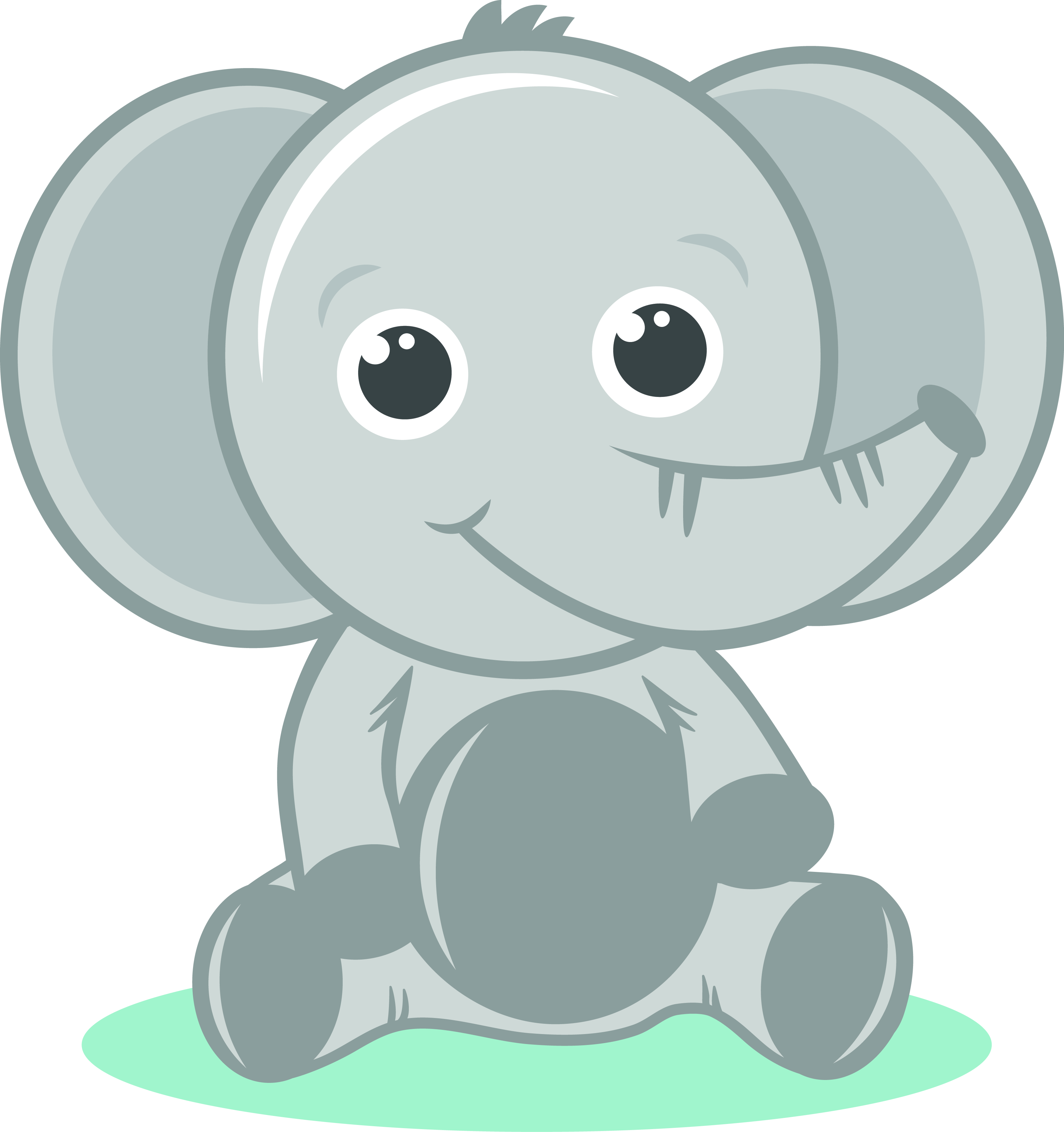 Baby Elephant - Gray Baby Elephant, Transparent background PNG HD thumbnail