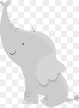 Cartoon Baby Elephant, Decorative Material, Gray, Elephant Png Image And Clipart - Gray Baby Elephant, Transparent background PNG HD thumbnail