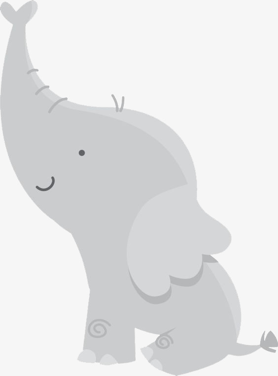 Cartoon Baby Elephant, Decorative Material, Gray, Elephant Png Image And Clipart - Gray Baby Elephant, Transparent background PNG HD thumbnail