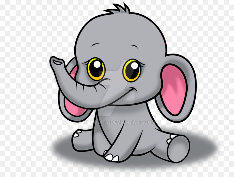 Drawing Cartoon Cuteness Animal Sketch   Baby Elephant - Gray Baby Elephant, Transparent background PNG HD thumbnail