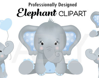 Gray Elephant Clipart, Baby Blue And Grey Peanut Clip Art, Png File. Nursery - Gray Baby Elephant, Transparent background PNG HD thumbnail