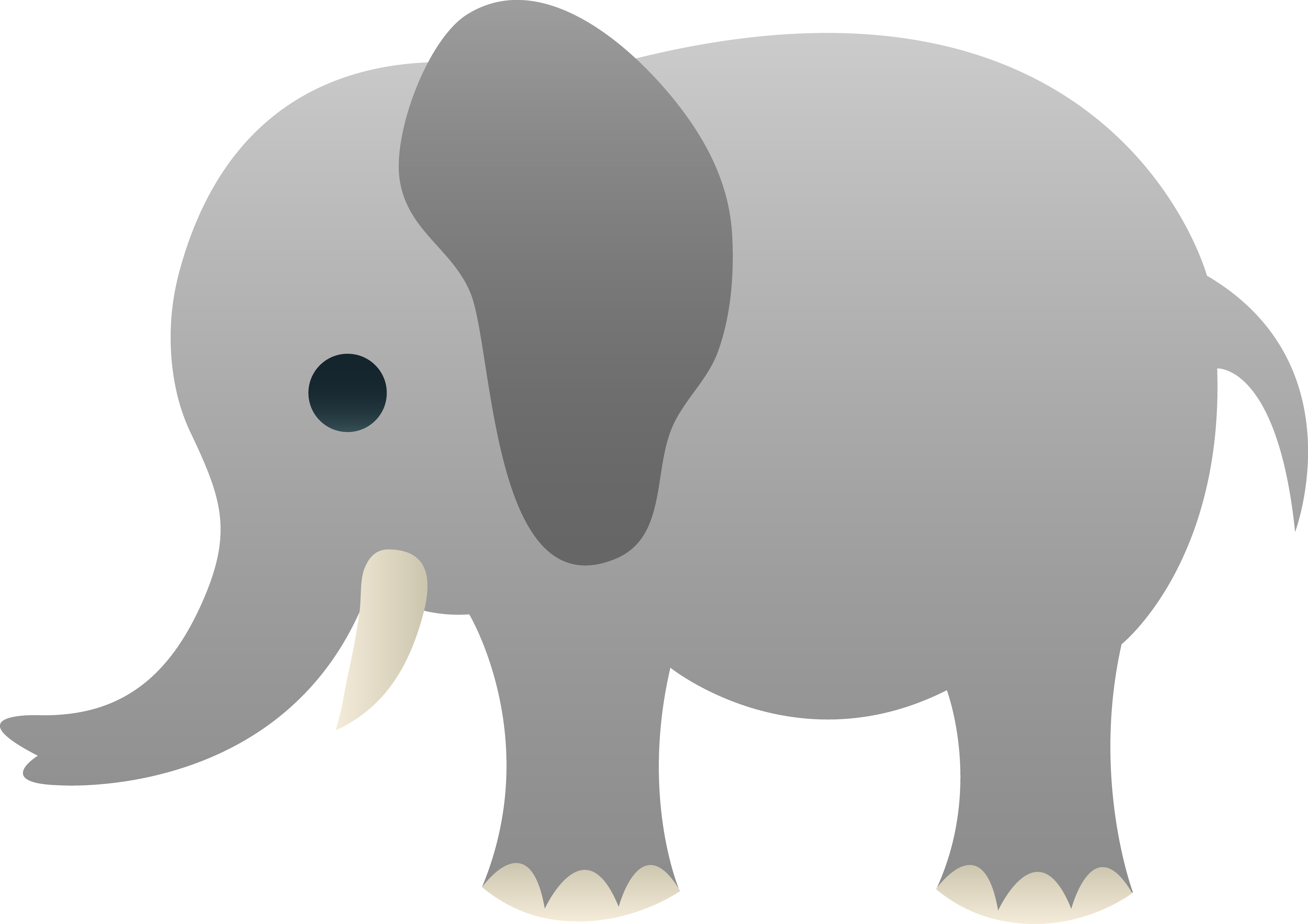 My Free Clip Art Of A Cute Gray Elephant - Gray Baby Elephant, Transparent background PNG HD thumbnail