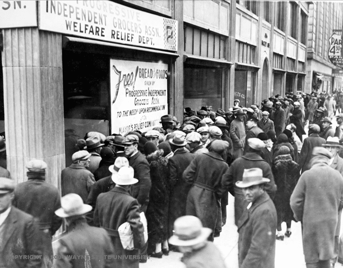 Welfare Lines During The Great Depression In Detroit. - Great Depression, Transparent background PNG HD thumbnail