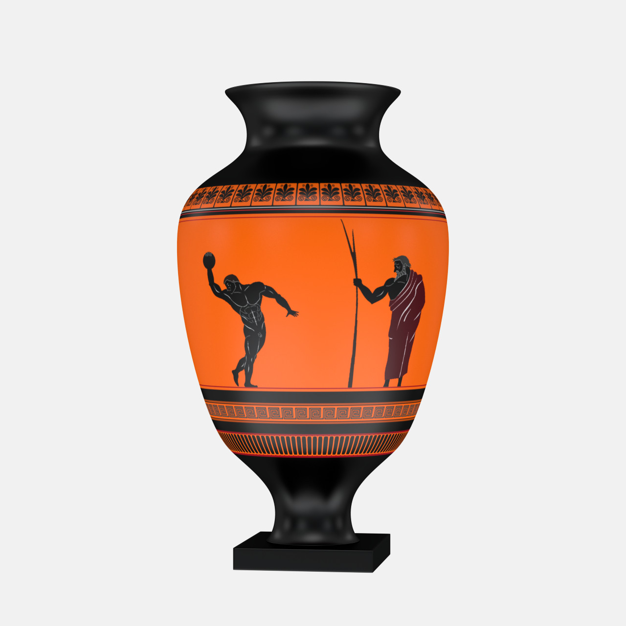 Greek Vase 1 (Unwrapped, Textured) - Greek Urn, Transparent background PNG HD thumbnail
