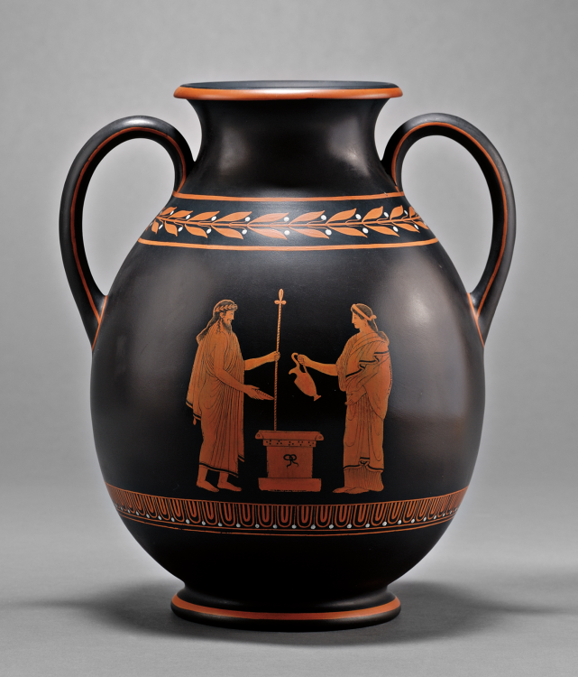 Wedgwood | Black Basalt Vase - Greek Urn, Transparent background PNG HD thumbnail