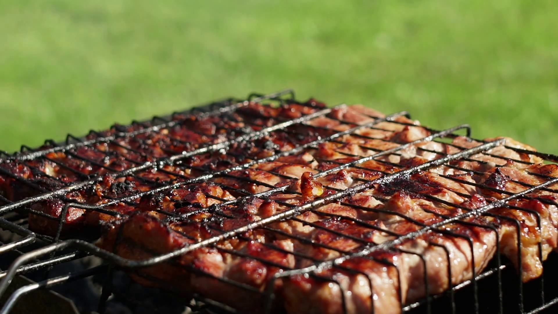 The Meat On The Grill. Meat Is Fried On Coals. Camping. Appetizing Roasted Meat On The Coals. Pork Barbecue. Bbq. Grilled Meat Ready For Eating. - Grill, Transparent background PNG HD thumbnail
