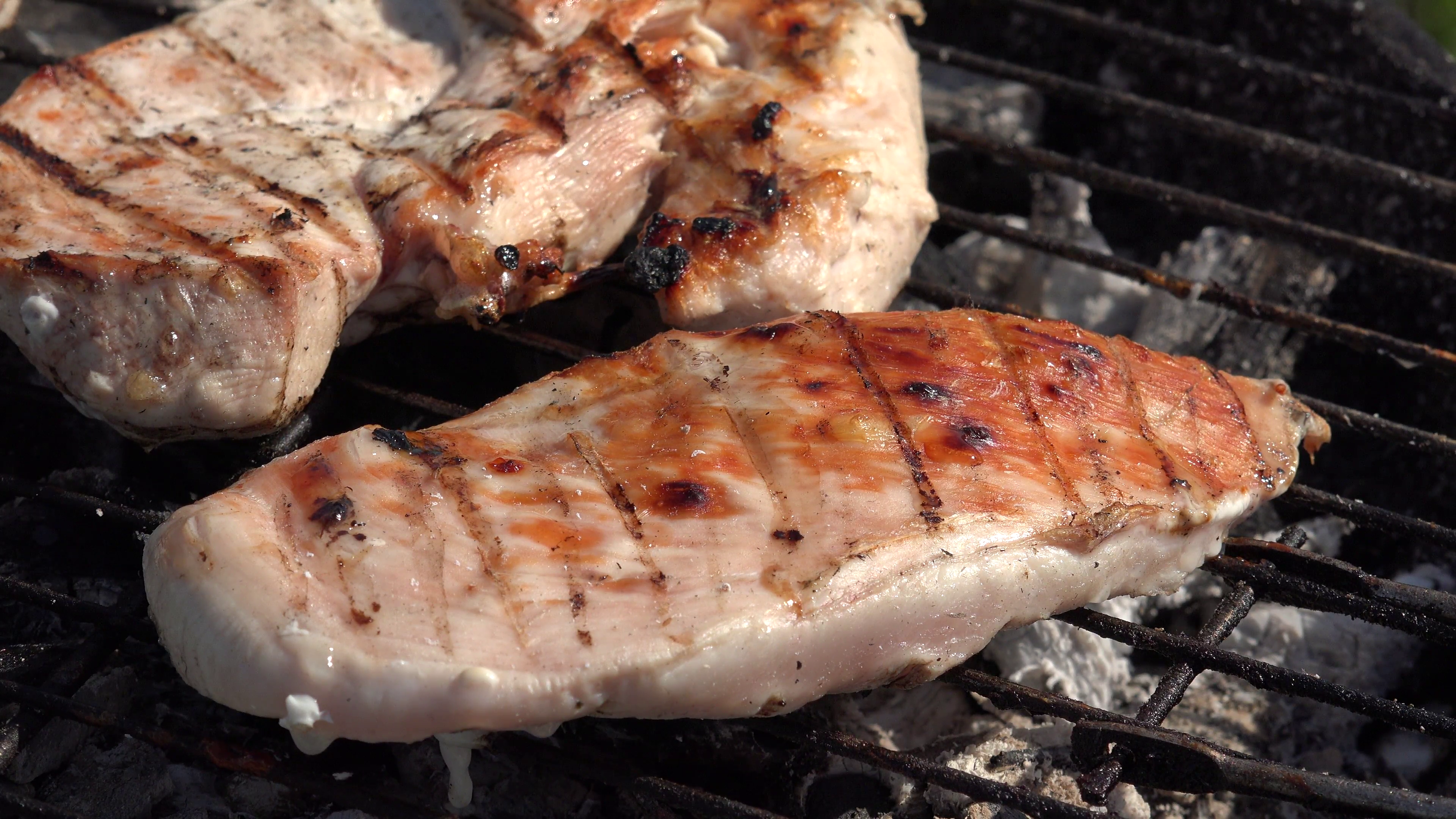 Ultra Hd 4K Closeup Up Detail Delicious Chicken Breast Grilled Turkey Meat Bbq Stock Video Footage   Videoblocks - Grill, Transparent background PNG HD thumbnail