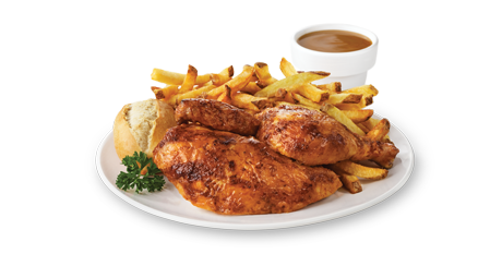 Half Chicken Dinner - Grilled Food, Transparent background PNG HD thumbnail