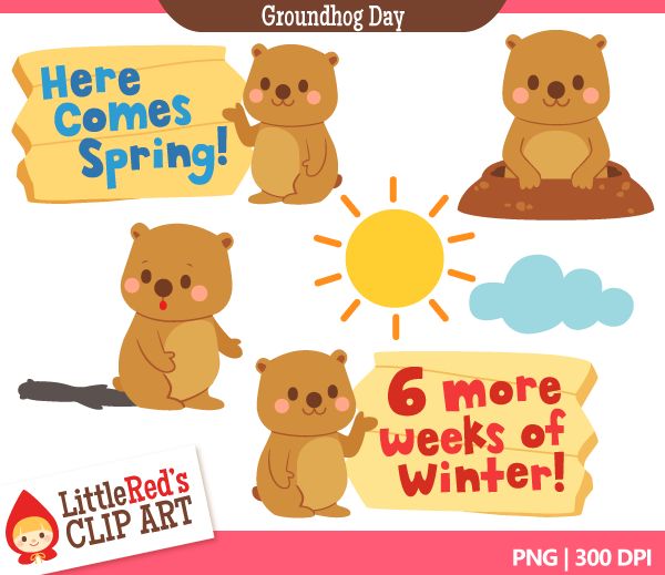 Free Clip Art: A Cute Set Of Free Groundhog Day Graphics! - Groundhog Day, Transparent background PNG HD thumbnail