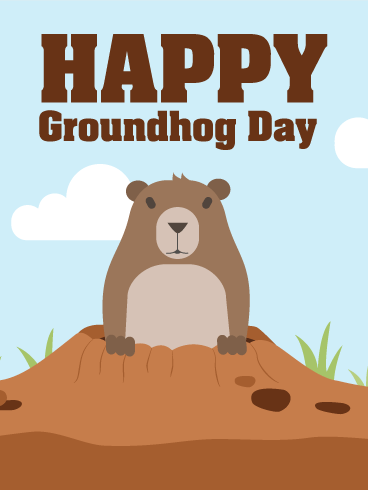 Happy Groundhog Day Card - Groundhog Day, Transparent background PNG HD thumbnail