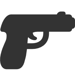 Black White Metro Gun Icon - Gun Black And White, Transparent background PNG HD thumbnail