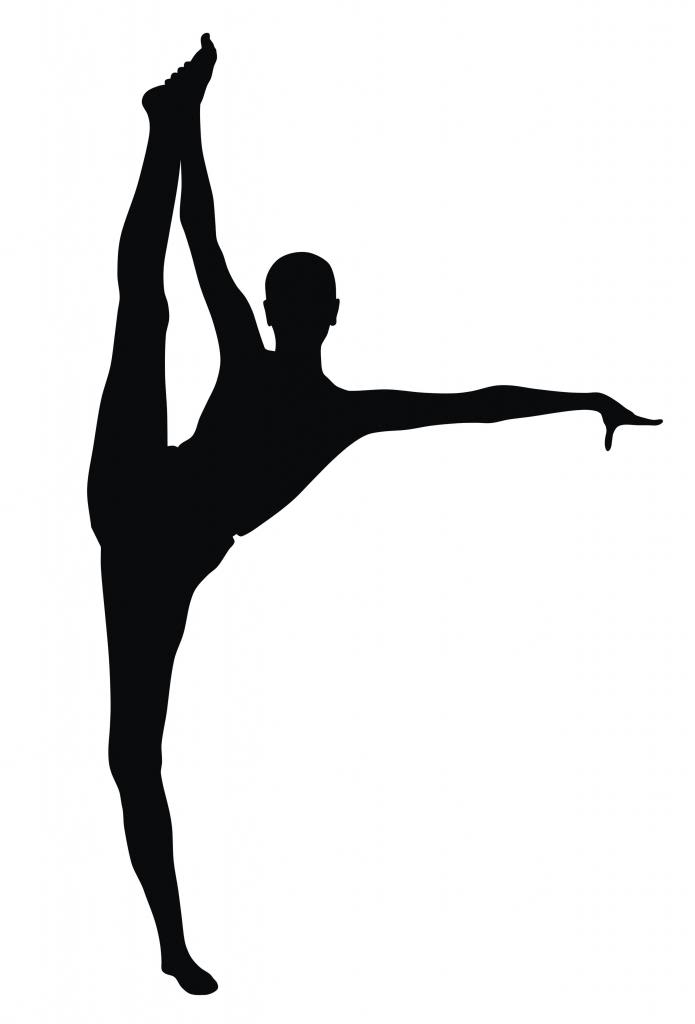 Dancer Clipart Silhouette Leap - Gymnastics Splits, Transparent background PNG HD thumbnail
