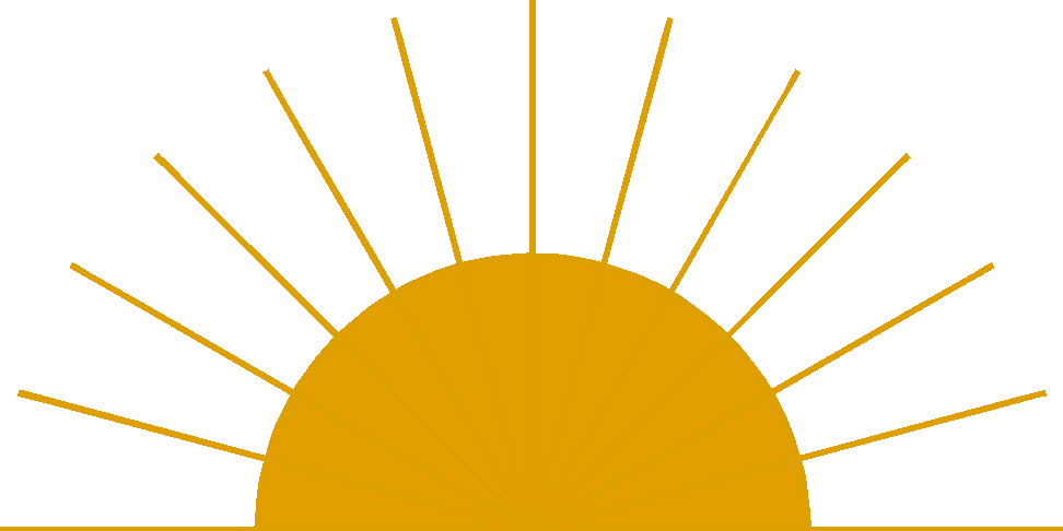 Pin Sunshine Clipart Half Sun #3 - Half Sun With Rays, Transparent background PNG HD thumbnail