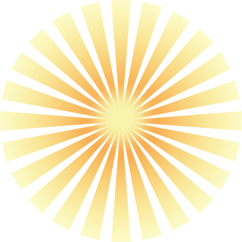 Sun Rays Clipart - Half Sun With Rays, Transparent background PNG HD thumbnail
